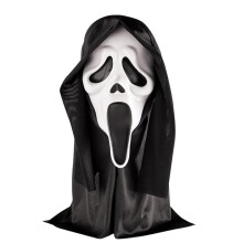 Scream Mask, Halloween Mask, Ghostface Masks, Adult White Masks With Black Hood