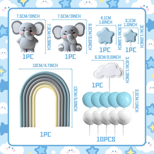 Its a Boy Cake Decorations Elephant Cake Topper Balls Decoration 1