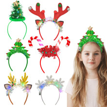 6 Pack Light Up Christmas Headbands for Adults