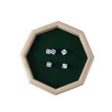 Dice Plate, Dice Rolling Tray Octagonal Wooden Rolling Tray Family Fun Party Adults