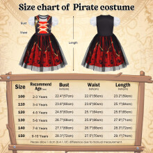 Berich Girls Pirate Costume Kids Fancy Dress with Pirate Accessories