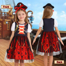 Berich Girls Pirate Costume Kids Fancy Dress with Pirate Accessories
