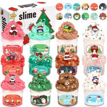 12 Pack Mini Christmas Slime Set, Christmas Stocking Stuffers, Butter Cloud Jelly Crystal Slime, for Teen Girls for Kids