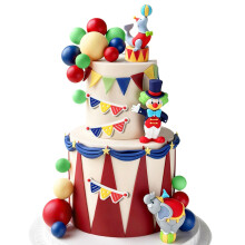 26PCS Circus Cake Decoration Circus Birthday Decorations Balls Cake Picks for Carnival Birthday Baby Shower Party Supplies Decoration