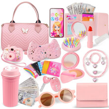 Little Girls Purse with Accessories, Pretend Makeup for Kids Age 3+
