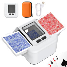 Automatic Card Shuffler Rechargeable for 1-2 Decks, USB-C Charge, Low Noise Fast Shuffler
