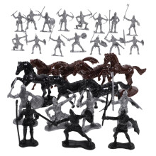 BESPORTBLE 52pcs Medieval Knight Horse Model Set Mini Soldier Figures for Boys and Girls Realistic Miniature People Crafts Sand Table Decor War Play