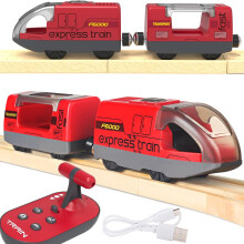TOPLIVING Train Toy Remote Control Train, Battery Operated Locomotive Train for Wooden Track
