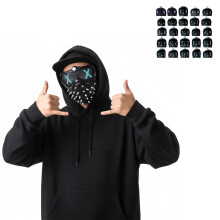 Cyberpunk LED Mask With 25 Expressions Spiked Rave Costume Prop