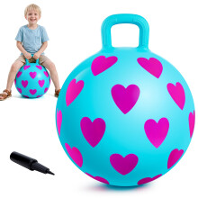 INPODAK 15inch Space Hoppers for Kids Age 3-6 Blue Hopper Ball with Pump
