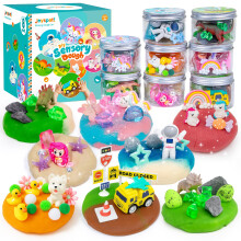 8-Pack Sensory Dough Play Kit for Kids, Reusable Dough Jars, Non-Toxic