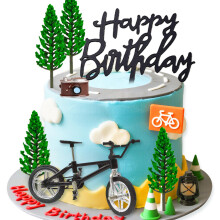 LaVenty Bicycle Cake Topper Bike Cake Decorations for Outdoor Sports Camp