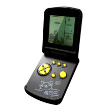 JXD 3.5-Inch Screen Block Game Console With Unique Flip Design Built-in 26 Retro Games Multiple Modes Adjustable Difficulty/Speed Children's