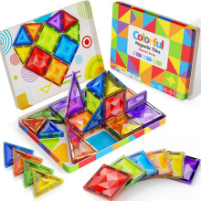 Colorful Magnetic Tiles Building Blocks - 48PC 7.5CM Standrad Tiles
