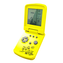 JXD 3.5-Inch Screen Block Game Console With Unique Flip Design Built-in 26 Retro Games Multiple Modes Adjustable Difficulty/Speed Children's