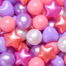 GOGOSO Ball Pit Balls 100 200 500 Pcs,Plastics Balls for Baby Toddlers Kids, Stars Hearts Shape for Pool,Play Tent,Party