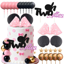 Mouse Cake Topper Oh Twodles Pink Bow Ears Cake Decorations