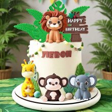 Jungle Animals Cake Decoration Wild One Safari Cake Decoration