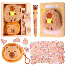 Capybara Diary Gift For Girls Kids, Travel Notebook For Writing, Capybara Secret Diary Notebook With Soft Pencil Case, Colorful Pen And Stickers