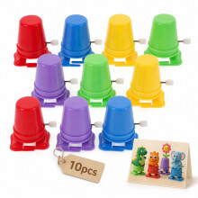 Gatuida 10pcs Wind up Robot Toy Clockwork Legged Robot Movement Mechanism Toys for DIY Clay Craft Accessory Walking Feet Crafts Base Walking Feet