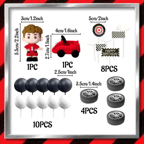 JeVenis Race Car Cake Decorations Car Cake Topper 1