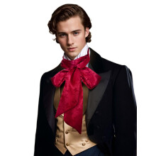 Renaissance Scarf Jabot Cravat,Mens Costume Collar for Victorian Edwardian Western Wedding Halloween Necktie
