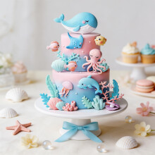 Under the Sea Ocean Birthday Cake Decorations Sea Ocean Party Favor Supply