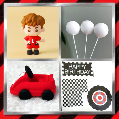 JeVenis Race Car Cake Decorations Car Cake Topper 2