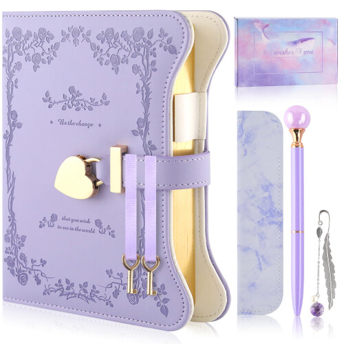 Girls Diary with Lock and Key Journal Gift Set
