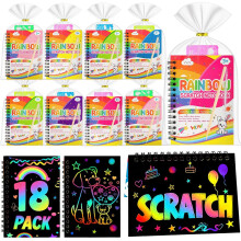 Party Bag Fillers for Kids, Scratch Art for Kids Party Bag Fillers, Arts and Crafts Magic Rainbow Scratch Notebooks