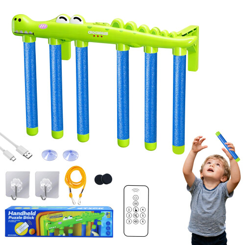 Catching Sticks Game, Drop Sticks Game with 3-Speed Remote Control, Hand Speed Challenge Games for Solo/Dual Play