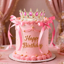 Pink Crown Cake Topper Queen Crown Tiara Cake Decorations
