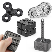 5 Pcs Fidget Toys Adults Kids, Metal Fidgets Spinner, Hand Hammer Finger Spin Toy