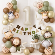 Safari Animal Balloons,53pcs Jungle Animal 1st Birthday Decorations