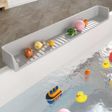 LANMOU Splash Guard for Bathtub Kids, 31.5 Inch Silicone Bathtub Splash Guard for Tub With 11 Strong Suction Cups