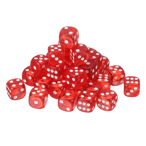sourcing map 6 Sided Acrylic Dice 18mm/0.71" Red 50Pcs