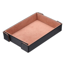 sourcing map PU Leather Dice Tray, Rectangle Magnetic Folding Velvet Portable Folding Dice Rolling Tray for Table Games Keys Wallet Watch Coin