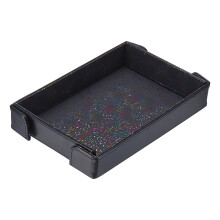 sourcing map PU Leather Dice Tray, Rectangle Magnetic Folding Velvet Portable Folding Dice Rolling Tray for Table Games Keys Wallet Watch Coin