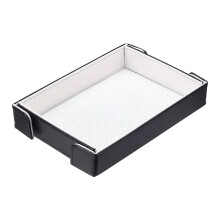 sourcing map PU Leather Dice Tray, Rectangle Magnetic Folding Velvet Portable Folding Dice Rolling Tray for Table Games Keys Wallet Watch Coin