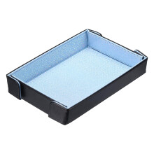 sourcing map PU Leather Dice Tray, Rectangle Magnetic Folding Velvet Portable Folding Dice Rolling Tray for Table Games Keys Wallet Watch Coin
