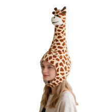 haozaikeji Funny Cartoon Plush Giraffe Hat Novelty Party Hat Cute Animal Cosplay Headwear Stuffed Giraffe Cap Photo Props for Halloween Christmas