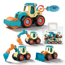 Take Apart Toy Construction Truck, STEM Learning Engineering Building Kit for Kids Ages 3-7, 4 in 1 DIY Truck Set with Tool for Kids Children