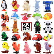 24 Pack Assorted Mini Wind-Up Toys for Kid Party Favors