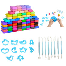 Air Dry Clay Set for Adults- 72 Colours Ultra-Light Modelling Clay with 8 Sculpting Tools & 10 Shapes - Non-Toxic, Soft DIY Clay for Adults