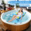 2 Pack Lilo Pool Inflatables with 2 Drink Holders and 1 Air Pump 4