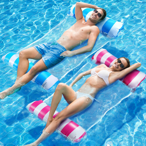 Dusor 2 Pack Pool Inflatables, XL Inflatable Pool Toys Water Hammock