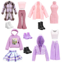 Miunana 5 Set Doll Winter Clothes Outfits Dresses Shoes for 11.5 Inch Dolls