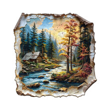 Jigfoxy Wooden Puzzles for Adults, Autumn Wooden Jigsaw Puzzle