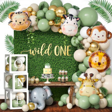 QIFU 1st Birthday Decorations for Boys, 113pcs Wild One Birthday Decoration
