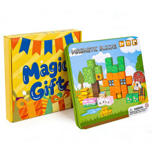 MEESHEEP Magnetic Blocks for Kids 49PCS Mini Travel Set with Tin